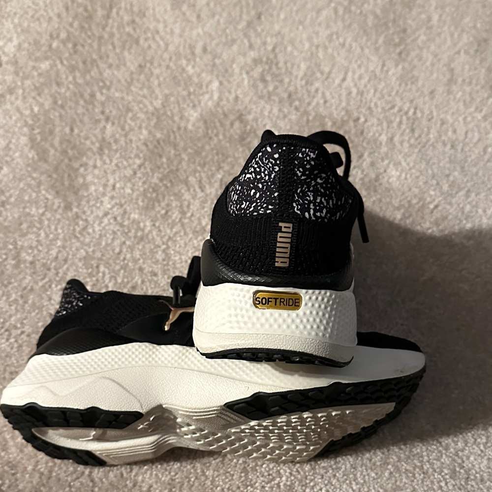 Puma Black and White Women’s Mayve SoftRide Sneakers